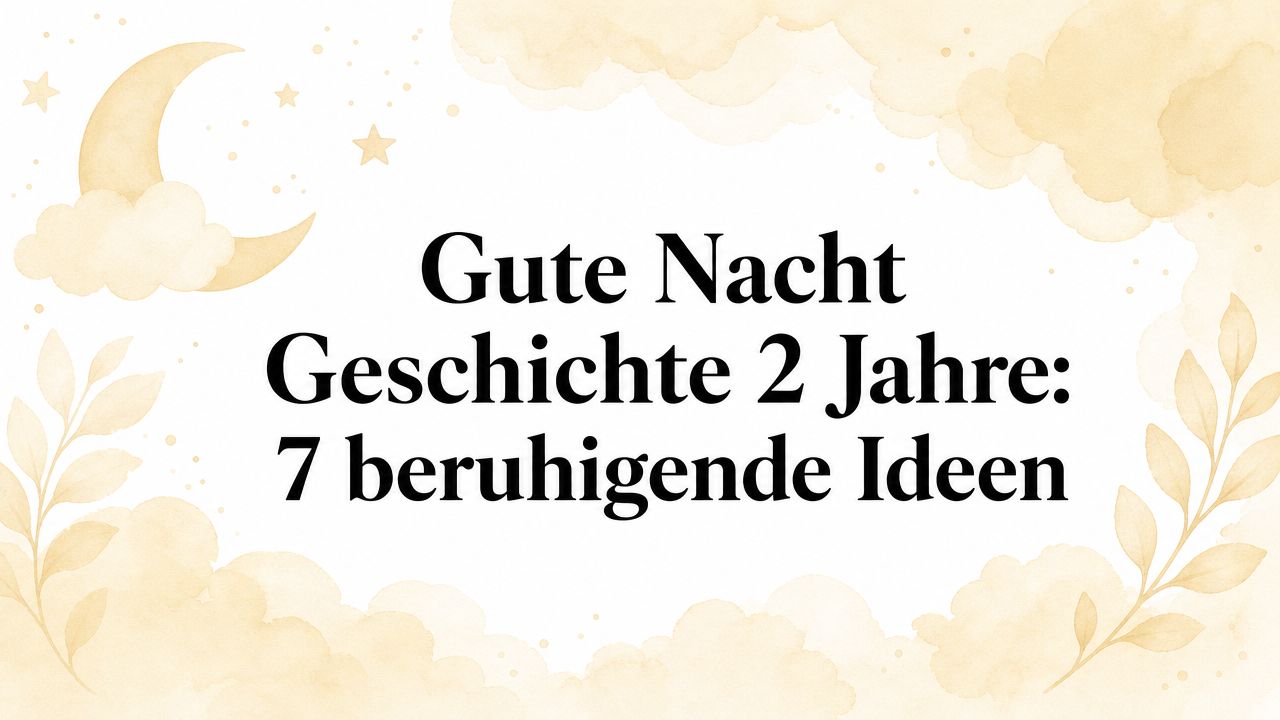 Gute Nacht Geschichte 2 Jahre: 7 beruhigende Ideen